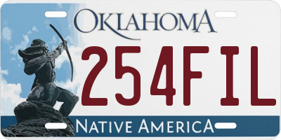 OK license plate 254FIL
