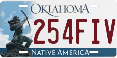 OK license plate 254FIV