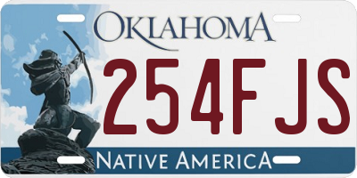 OK license plate 254FJS
