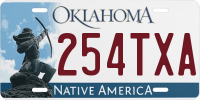 OK license plate 254TXA