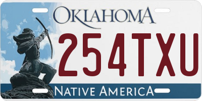 OK license plate 254TXU