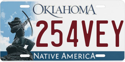 OK license plate 254VEY