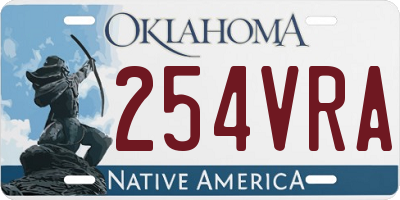 OK license plate 254VRA