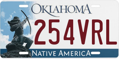 OK license plate 254VRL
