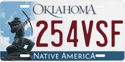 OK license plate 254VSF
