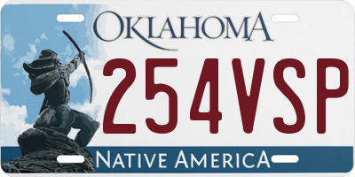 OK license plate 254VSP