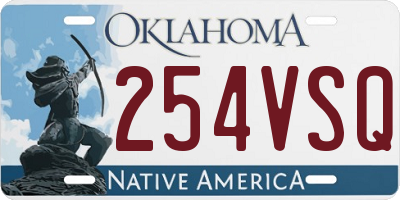 OK license plate 254VSQ