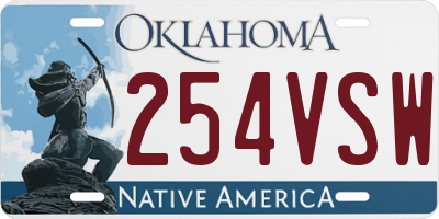 OK license plate 254VSW