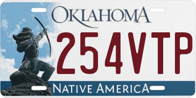 OK license plate 254VTP