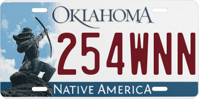 OK license plate 254WNN