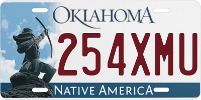OK license plate 254XMU