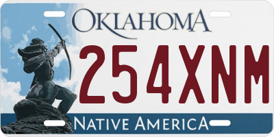 OK license plate 254XNM