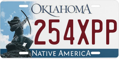 OK license plate 254XPP