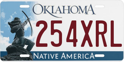 OK license plate 254XRL