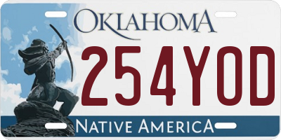 OK license plate 254YOD