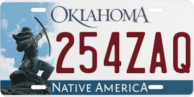OK license plate 254ZAQ