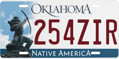 OK license plate 254ZIR