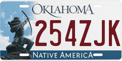 OK license plate 254ZJK