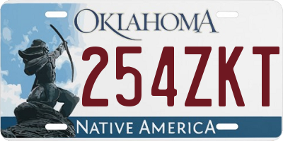 OK license plate 254ZKT
