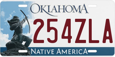 OK license plate 254ZLA