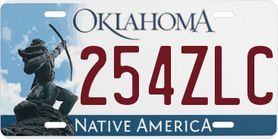 OK license plate 254ZLC