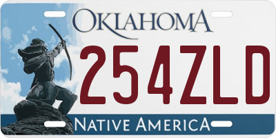 OK license plate 254ZLD