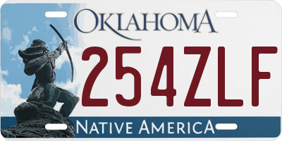 OK license plate 254ZLF