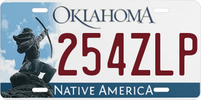 OK license plate 254ZLP