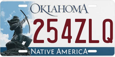 OK license plate 254ZLQ