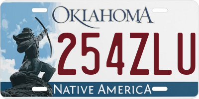 OK license plate 254ZLU