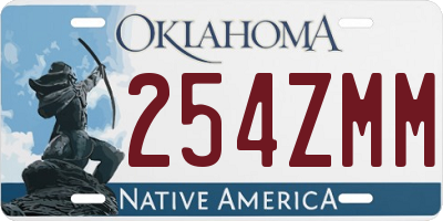 OK license plate 254ZMM