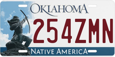 OK license plate 254ZMN