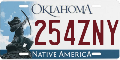 OK license plate 254ZNY