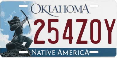 OK license plate 254ZOY