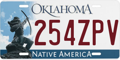 OK license plate 254ZPV