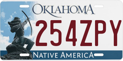 OK license plate 254ZPY