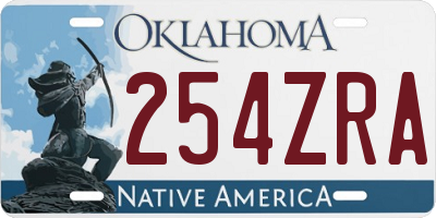 OK license plate 254ZRA