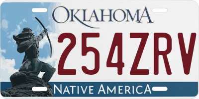 OK license plate 254ZRV
