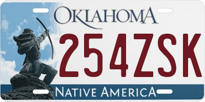 OK license plate 254ZSK