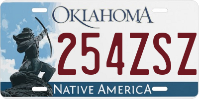 OK license plate 254ZSZ