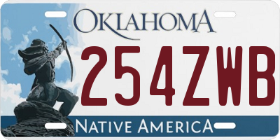 OK license plate 254ZWB