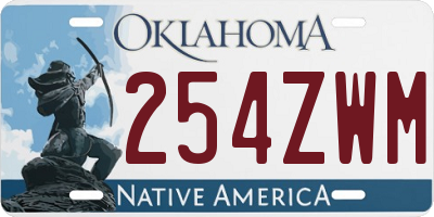 OK license plate 254ZWM