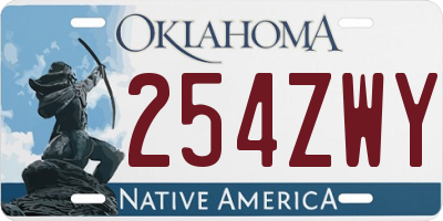 OK license plate 254ZWY