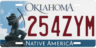 OK license plate 254ZYM