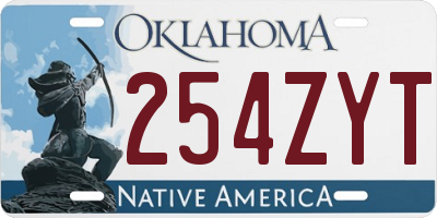 OK license plate 254ZYT