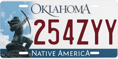 OK license plate 254ZYY