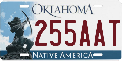 OK license plate 255AAT