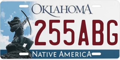 OK license plate 255ABG