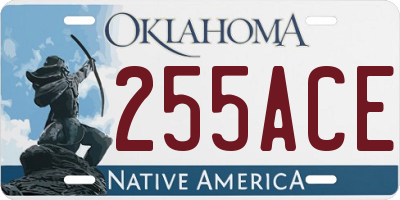 OK license plate 255ACE