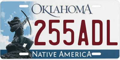 OK license plate 255ADL